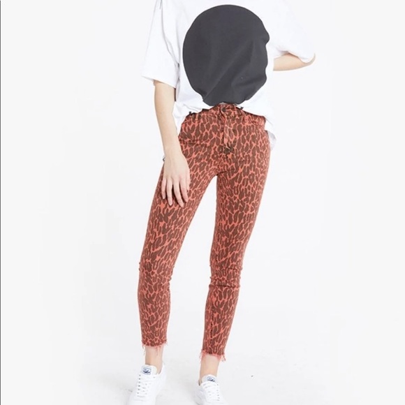 Mother High waisted leopard ankle crop jeans - Picture 3 of 14